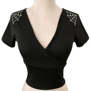 Spooky Babe Spiderweb Crop Top