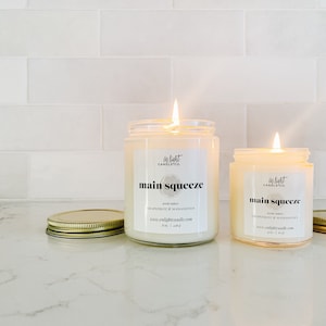 Main Squeeze | Grapefruit, Citrus + Peach | 4 or 8 oz pure soy hand-poured clean candle