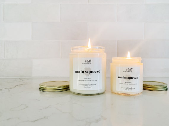 Main Squeeze | Grapefruit, Citrus + Peach | 4 or 8 oz pure soy hand-poured clean candle