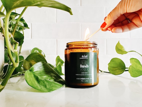 Lush | green leaves + earth | 8 oz or 4 oz Pure Soy Clean Candle