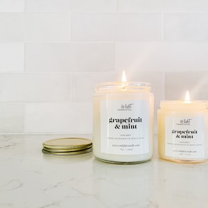 Grapefruit + Mint | 4 or 8 oz pure soy hand-poured candle