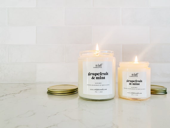 Grapefruit + Mint | 4 or 8 oz pure soy hand-poured candle