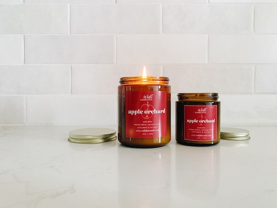 Apple Orchard | 4 oz or 8 oz Pure Soy Fall Candles | Apple Cider Spicy Fall Candle