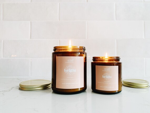 Bright | cactus flower, aloe + jade | 8 oz & 4 oz pure soy Candle