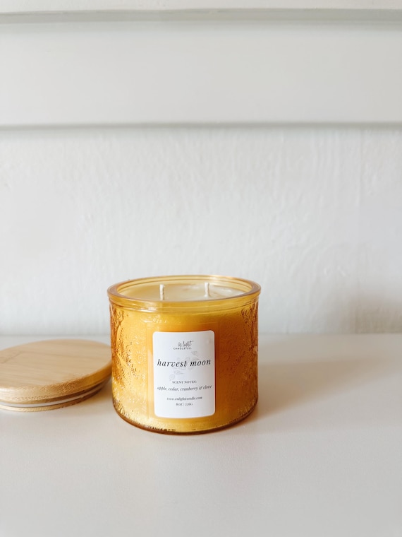 Harvest Moon | 10 oz Pure Soy Candle | cedar, apple, cranberry, cinnamon & clove | Best Fall Candle | Cozy and Spicy