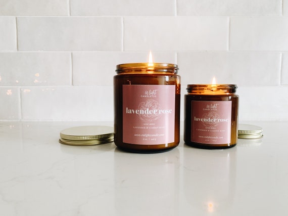 Lavender Rose | 8 oz or 4 oz Pure Soy Candle | pure lavender & garden rose