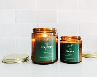 Breathe | Bergamot, White Tea & Mandarin |pure soy 8 oz or 4 oz candle