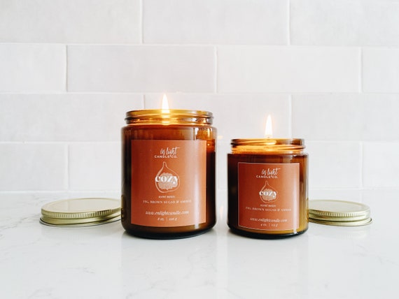 Cozy | Brown Sugar, Fig & Amber | 8 oz or 4 oz Pure Soy Candle