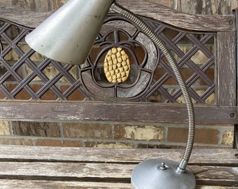 Vintage Industrial Aluminum Gooseneck Desk Lamp Mid Century