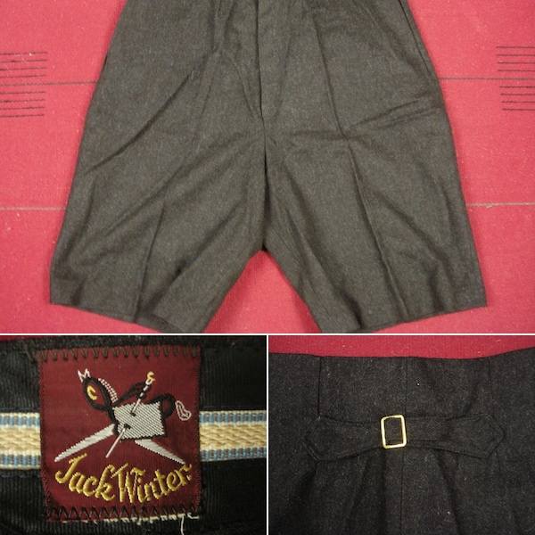 50s Buckle Back Wool Shorts Bermuda Trouser Dress slacks by Jack Winter Vintage 40s