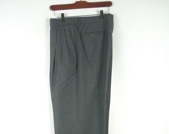 34x30 100% Pure Wool Pleated Trouser Dress slacks by Zanella Made in Italy Charcoalgrey