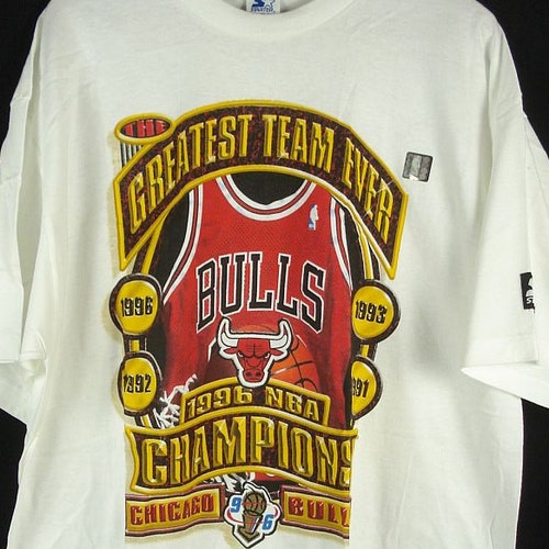 XL NOS shops Vintage 1996 Chicago Bulls NBA Champion Tee T-Shirt by Starter Cotton 100%