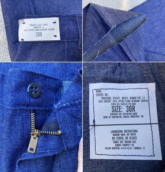 Size 30R US NAVY Utility Denim Trousers Type II Flared Pants - Etsy