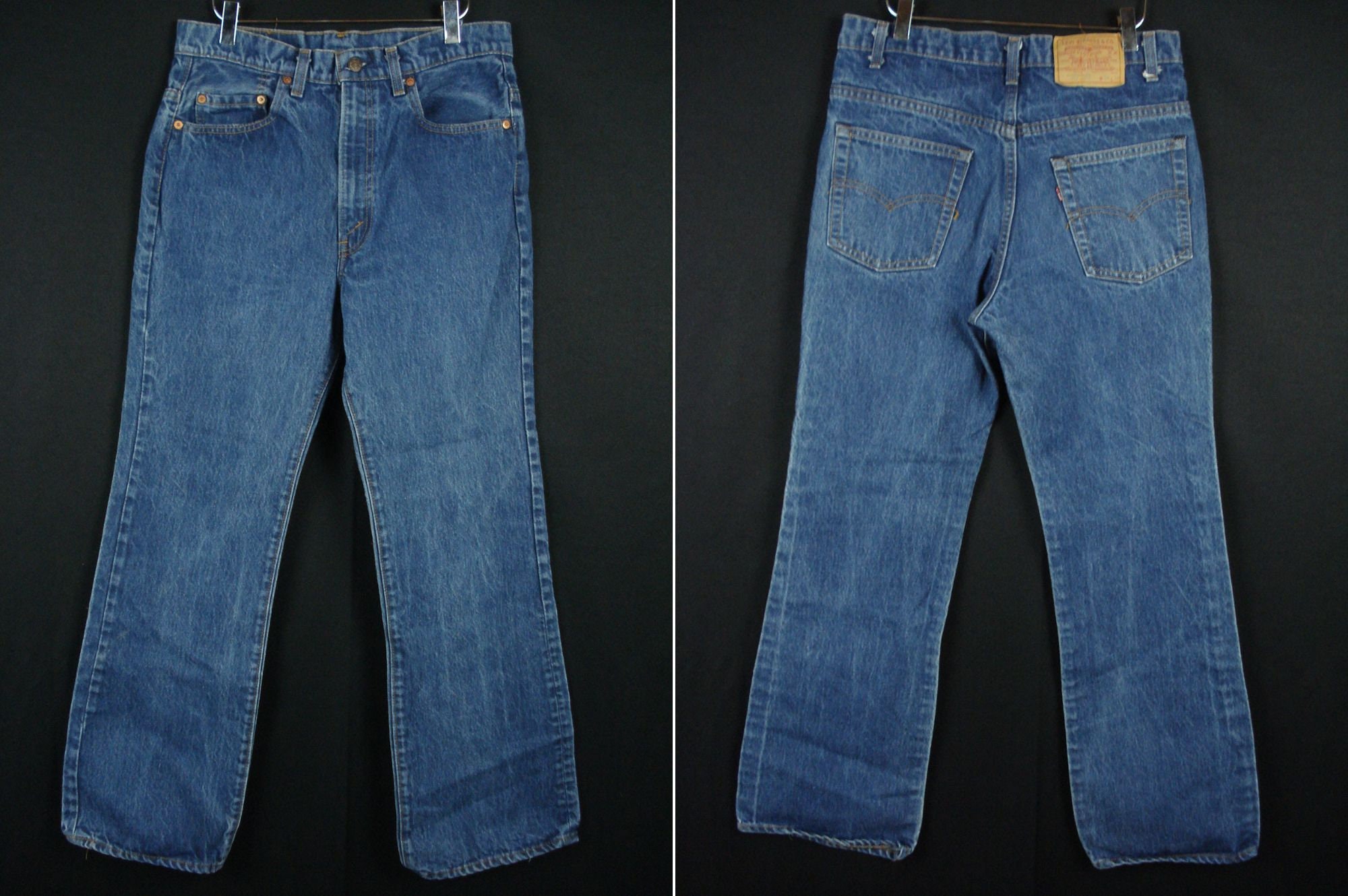 32x29.75(34x30tag) Levi's 517 Boots Cut Jeans Blue Denim Made in