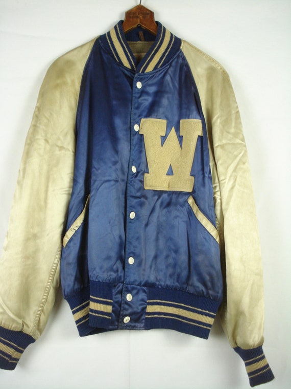 40's CAMPUS satin jacket