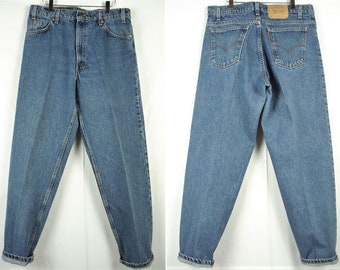 35x31(36x32tag) 90s USA Levi's 550 Tapered Leg Relaxed Fit Denim Jeans Vintage