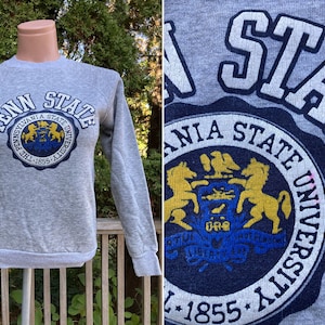 Size Kid&#39;s L 80s Penn State University Sweat Shirt Made in USA Gray