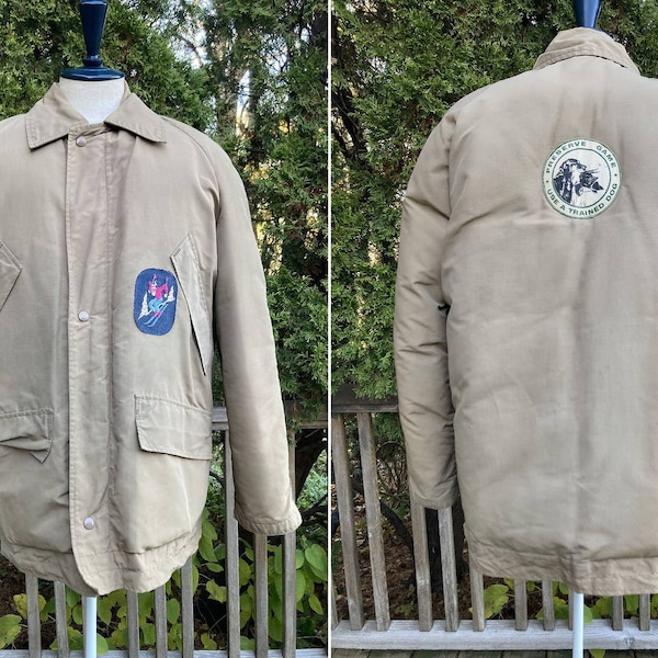 Size M 50s Arctic Goose down Filled Puffer Jacket by Alaska Sleeping Bag Outdoor Garments w/Crown Zipper