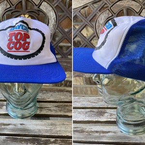 Czapka z daszkiem Trucker Mesh Cap z lat 80. z paskiem zębatym i zatrzaskiem, wyprodukowana w USA, Pro Fit