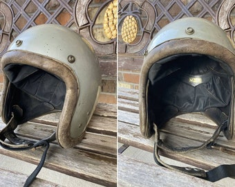 60s HA HIROTAKE ARAI Motorcycle Helmet Vintage 1962 Rare