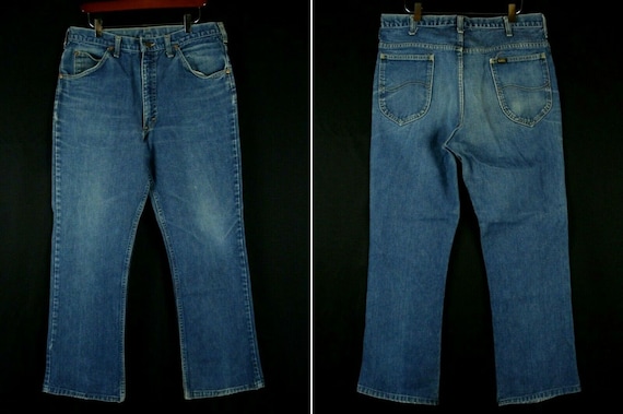 33x28(36x31tag) Lee Riders 200 Boots Cut Cowboy Jeans Vintage 70s 