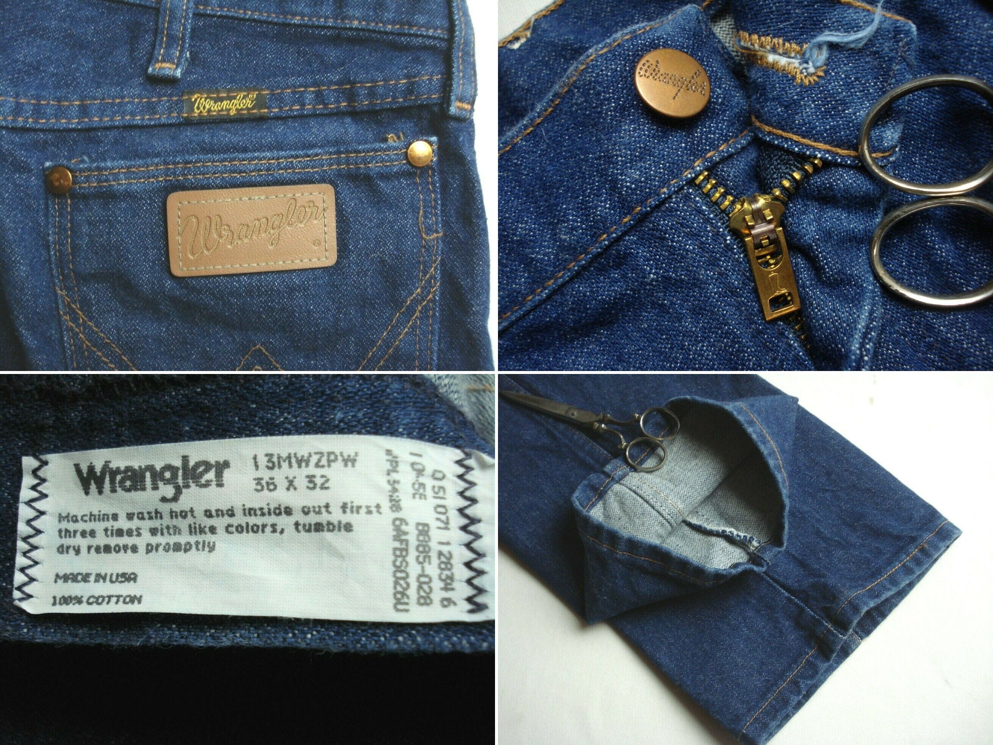 解説: Vintage Wrangler 13mwz USA Made Vintage Wrangler Jeans 13MWZ made in USA Size 44 X 34