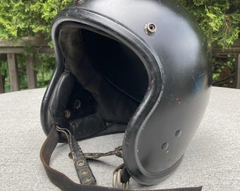 Buco Resistal II Motorcycle Helmet Vintage 60s Black Painted