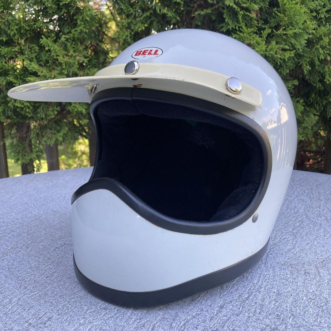 Vintage 70s Bell Moto Star Motorcycle Helmet White 7 3/8 59cm - Etsy