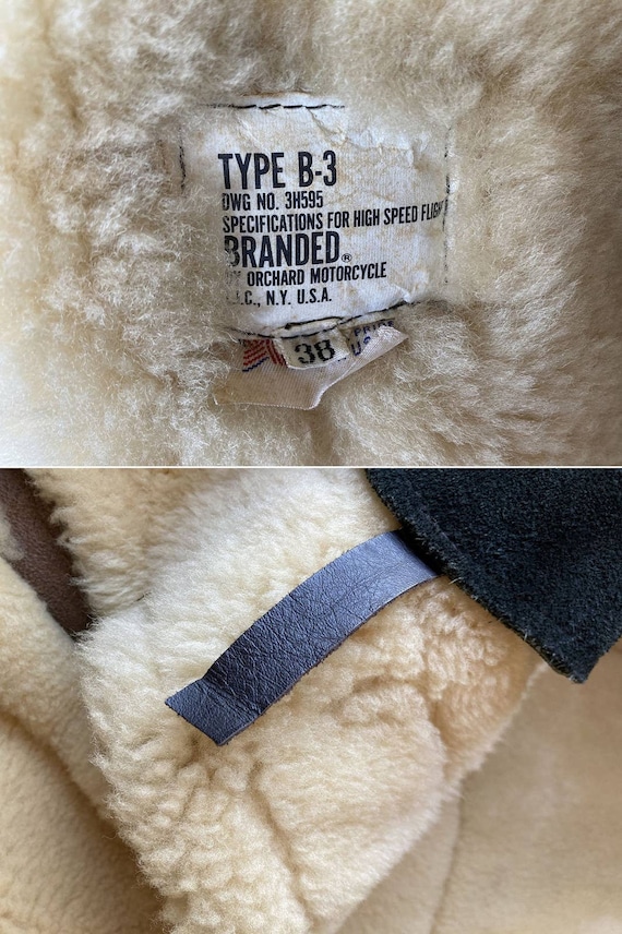 Size 38 B-3 Genuine Shearling Sheepskin Leather Bomber Aviator 