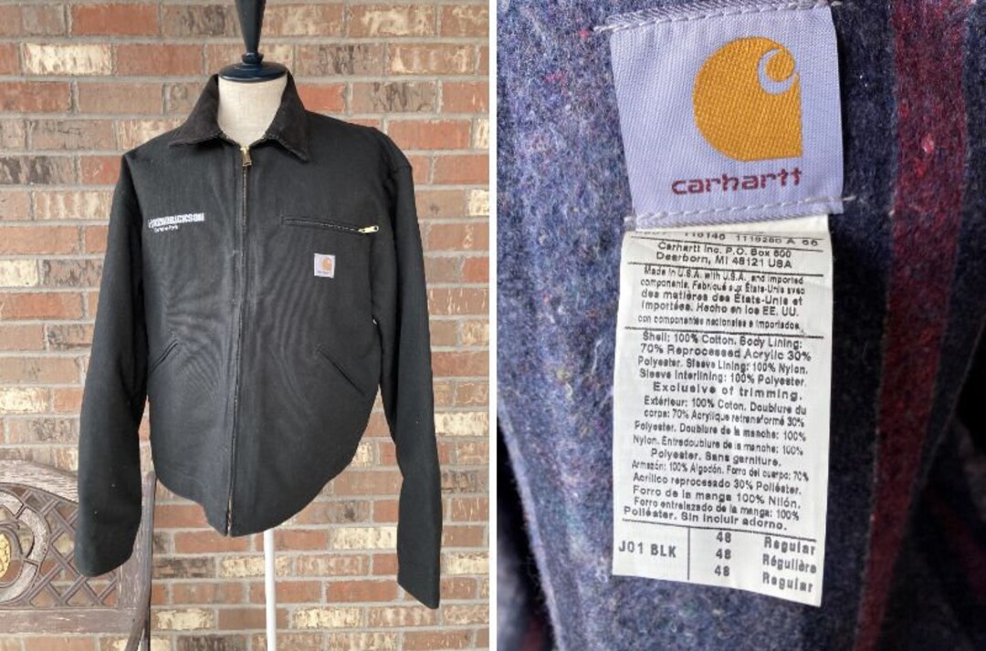 Size 48 CARHARTT J01 Detroit Duck Work Jacket Blanket Lined - Etsy