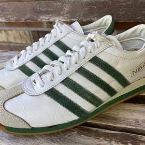 Rare! Kinney NBA Vintage Sneakers Shoes 70s White & Green Striped