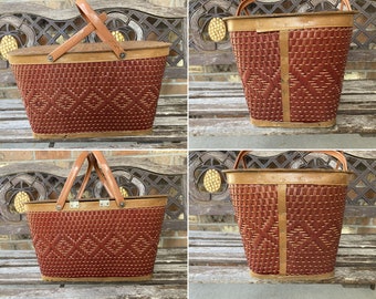 Vintage REDMAN Picnic Basket Gift for Mom Christmas Basket(#2)