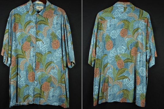 Vintage CAMPIA Hawaiian Aloha Shirt Rayon 100% Pin