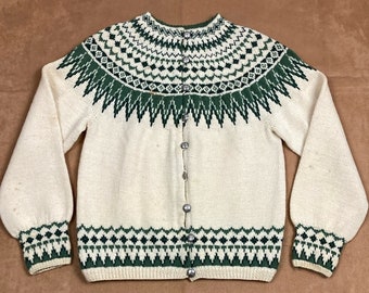 Vintage Handmade Norwegian Sweater Cardigan