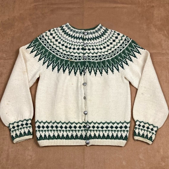 Vintage Handmade Norwegian Sweater Cardigan