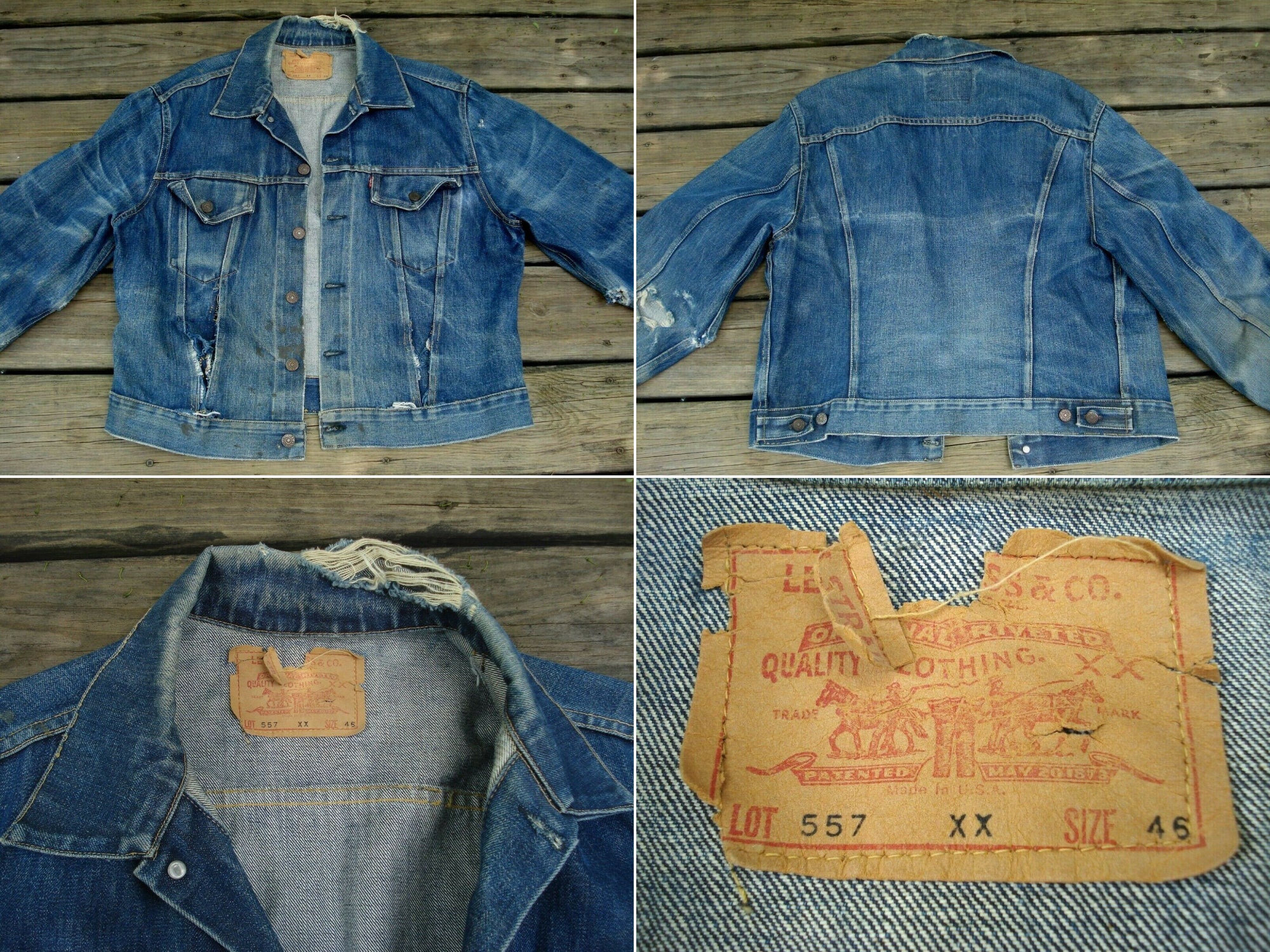 Size 46 Vintage 60s Original Levi's 557 XX Big E Type III - Etsy