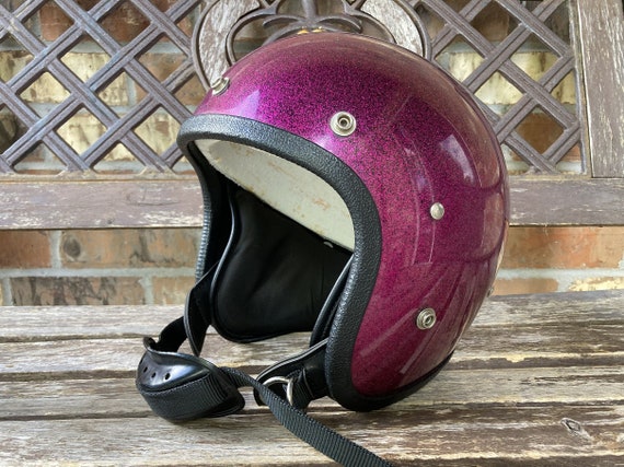 Open Face Motorcycle Helmet Purple 