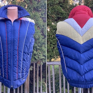 Size L 70s 80s Sno Down Puffer Ski Vest Vintage Unisex