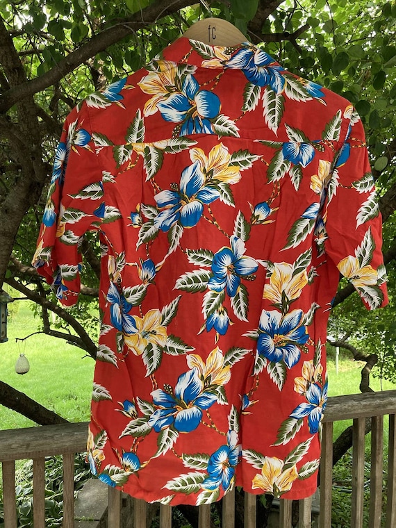 Size S Floral Rayon Hawaiian Aloha Shirt Vintage … - image 5