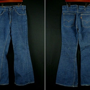 33 x 32 Levi&#39;s 684 Orange Tab Bell Bottom Jeans Vintage Original 70s