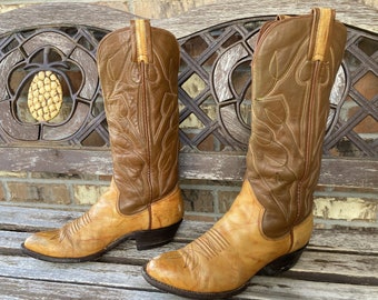 7B Hommes 8-8.5 SANDERS Western Cowboy Bottes Vintage