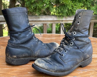 9R US Army Military Lace up Combat Boots Vintage 60s