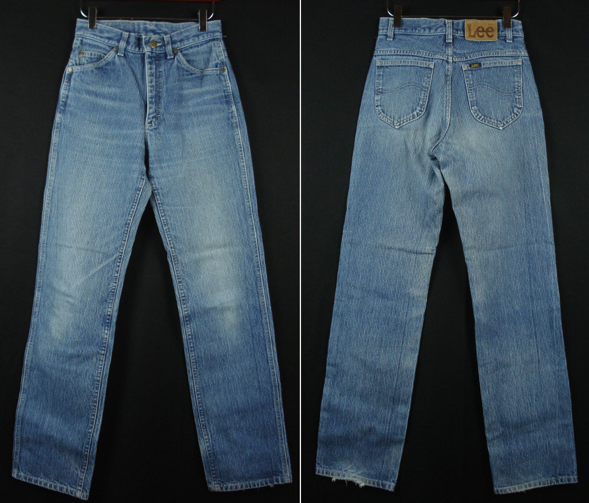 Vintage LEE 200 High Waist Straight Leg Stripe Jeans Vintage 80s 