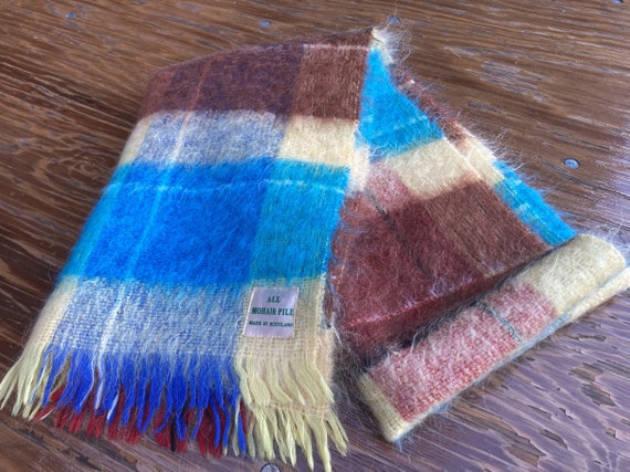 GLEN NEVIS モヘヤウールロングコート チェック柄 スコットランド製