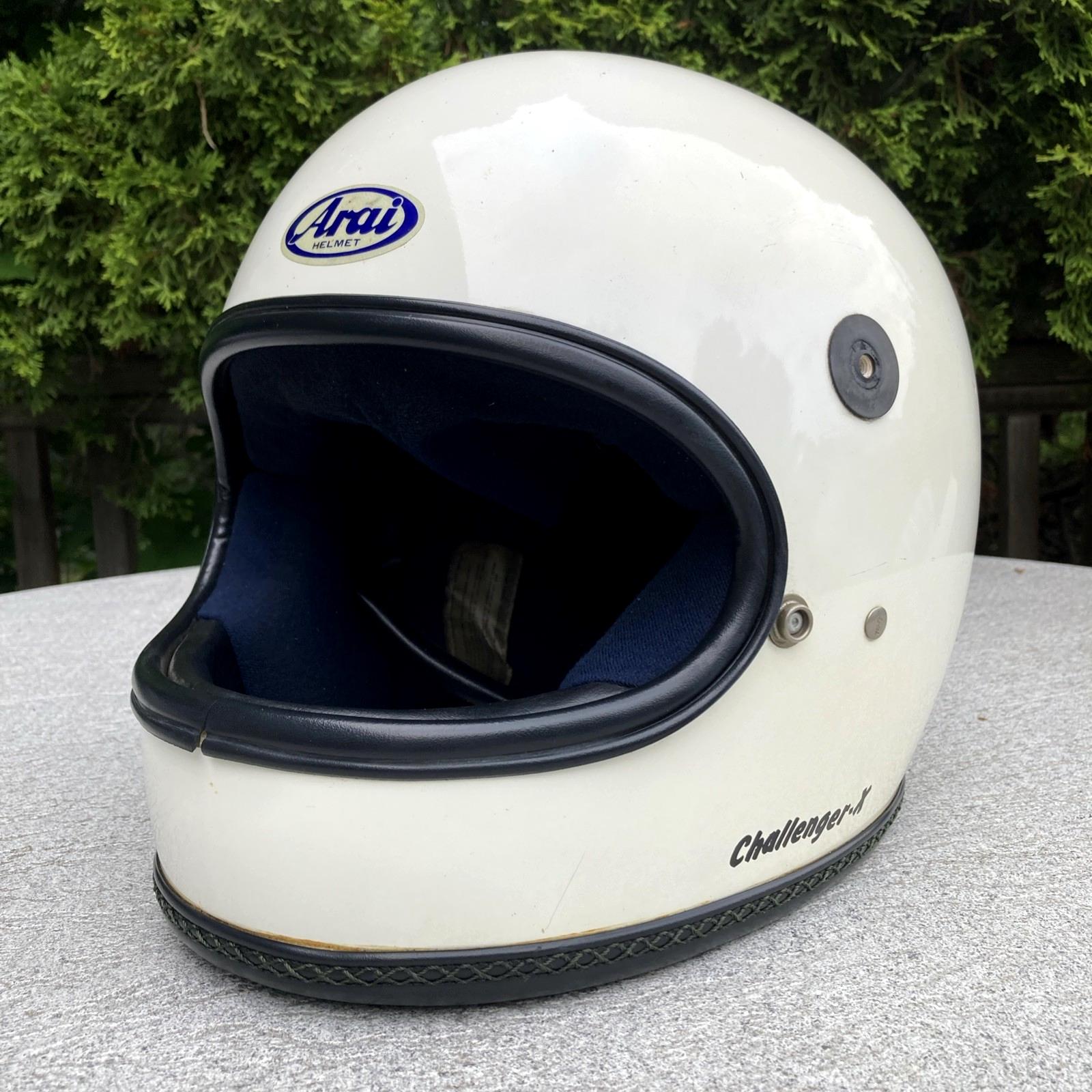Vintage Arai Challenger-x-75 Motorcycle Full Face Helmet White L