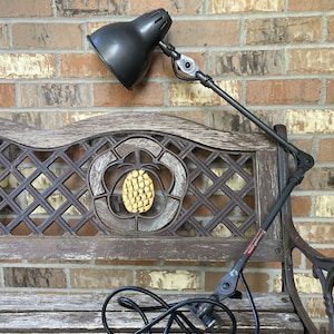 Vintage Dayton Industrial Articulating Table Work Bench Shop Lamp Mid Century Light