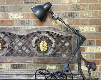 Vintage Dayton Industrial Articulating Table Work Bench Shop Lamp Mid Century Light