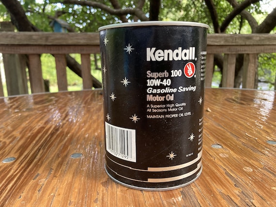 Vintage Kendall Motor Oil Can Superb 100 10W-40 1 Quart 946 Litter