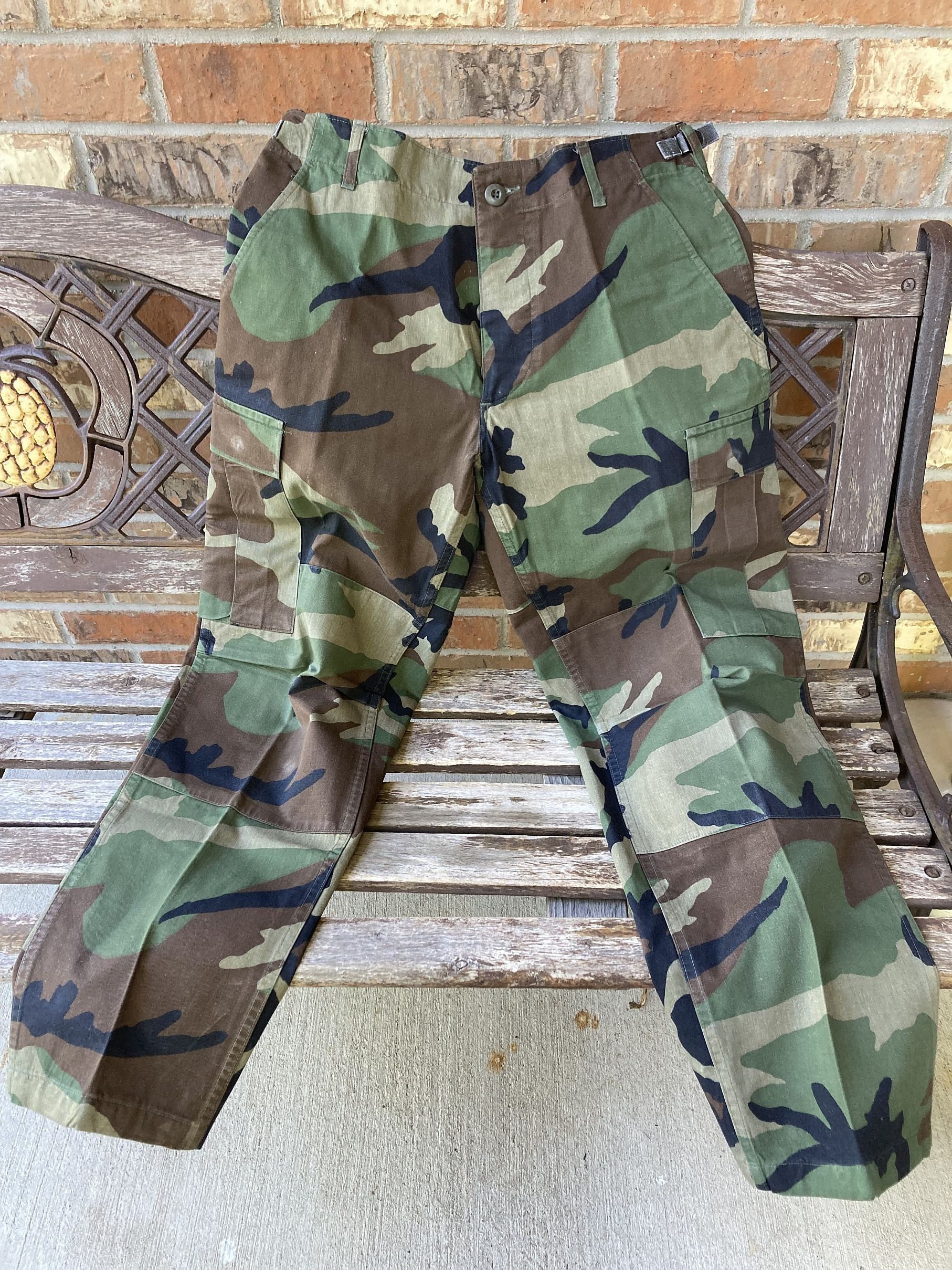 Size S short U.S. Army Camo Pants BDU Combat Camouflage Woodland