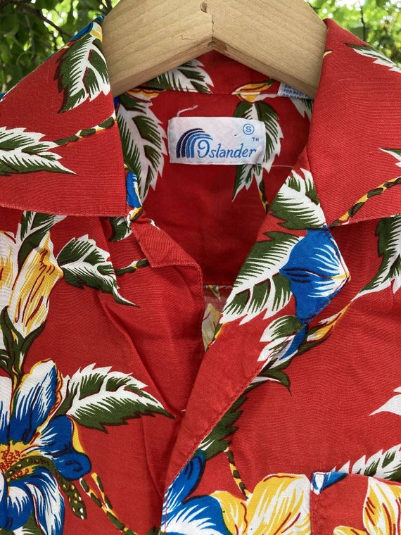 Size S Floral Rayon Hawaiian Aloha Shirt Vintage … - image 2